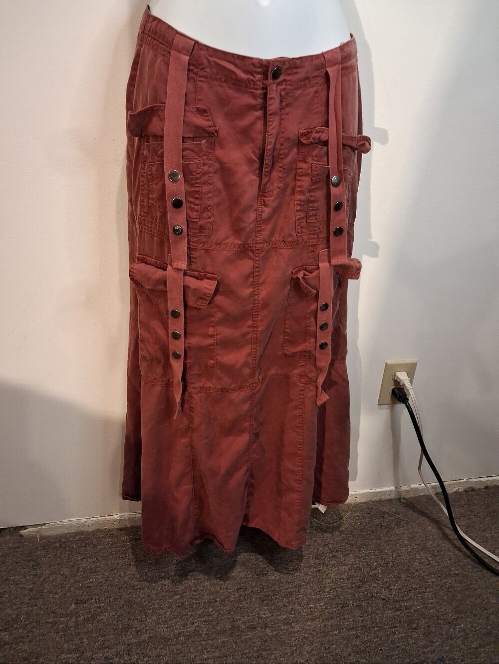 Emory Park Size S Utility Punk Rust Colored Midi Skirt